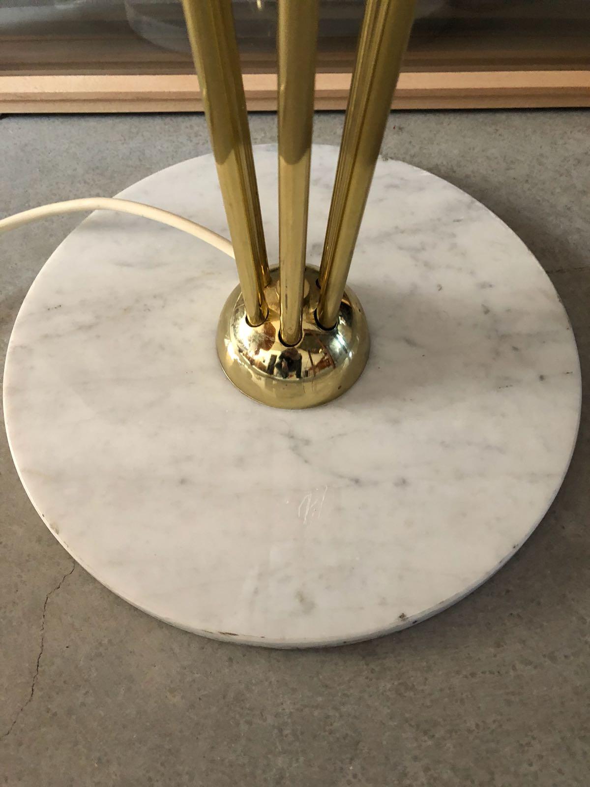 Italian Brass Floor Lamp with Six Lights in the Style of Stilnovo 4