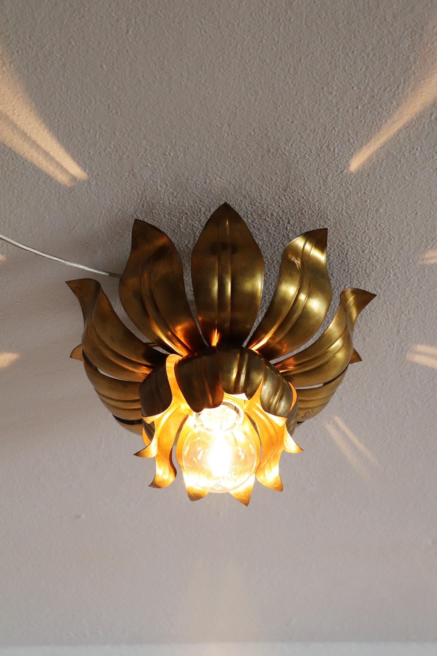 brass flower ceiling light