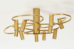 Italian Brass Flower Sconce Chandelier