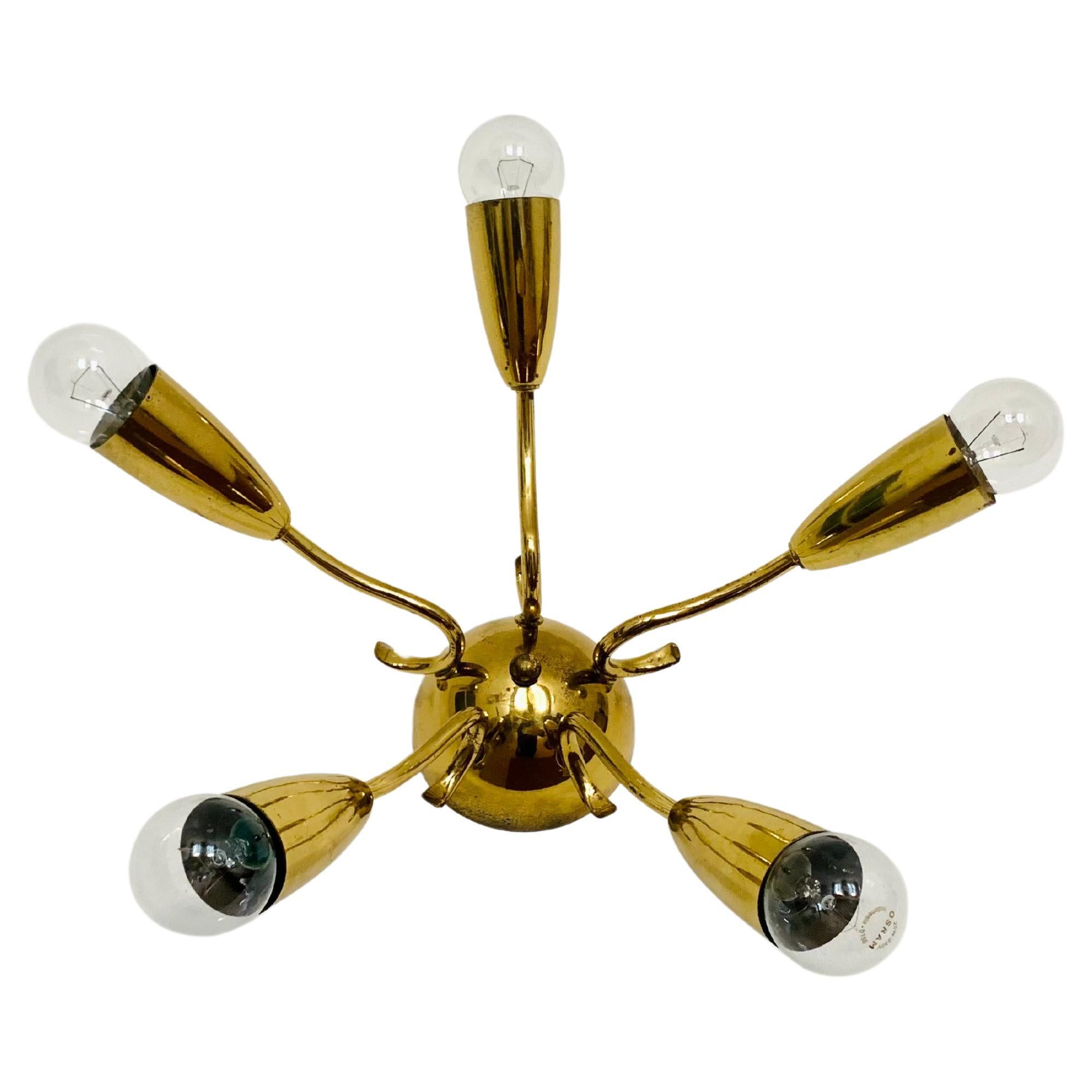 Italian Brass Flush Lamp For Sale