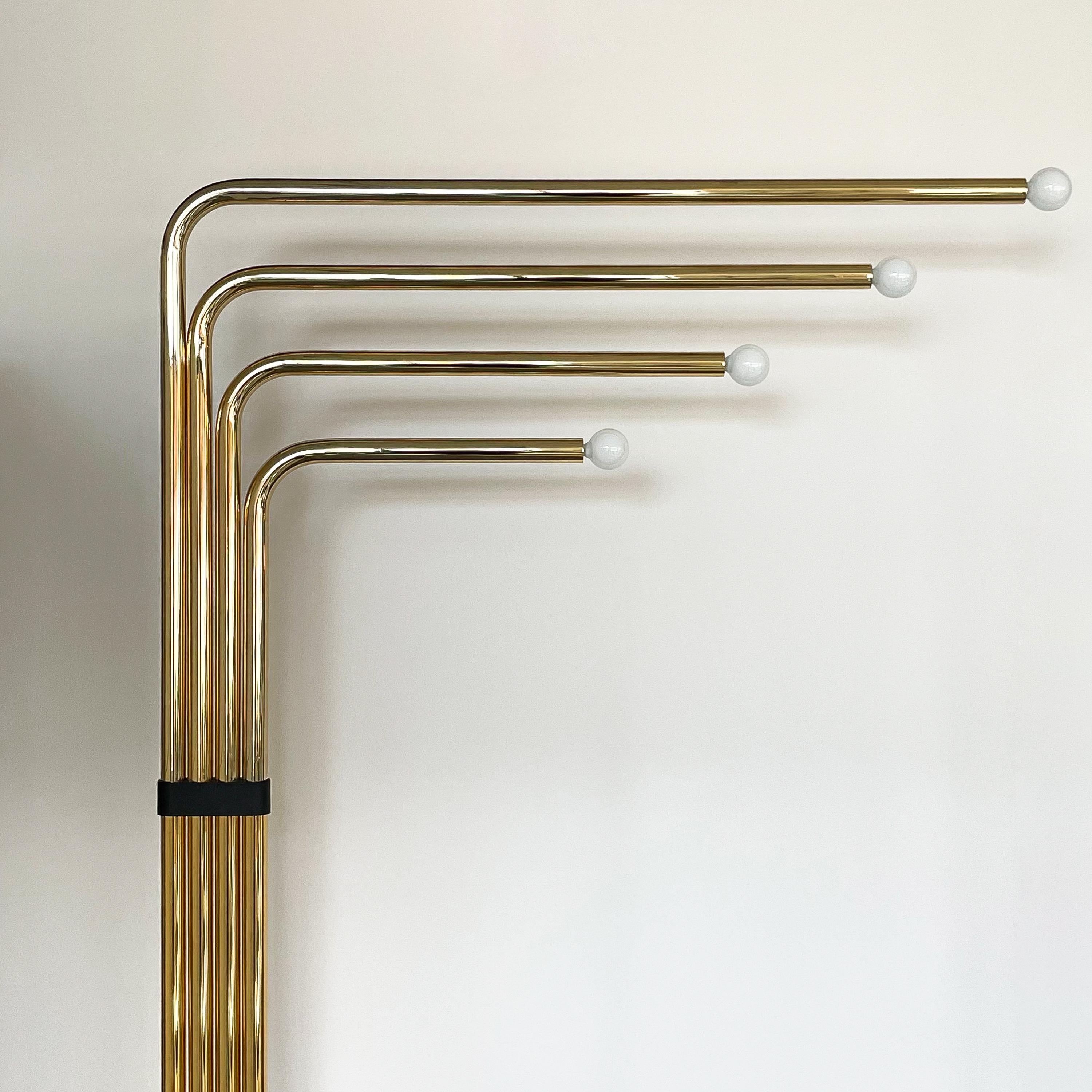 Italian Brass Four-Arm Floor Lamp by Goffredo Reggiani 3