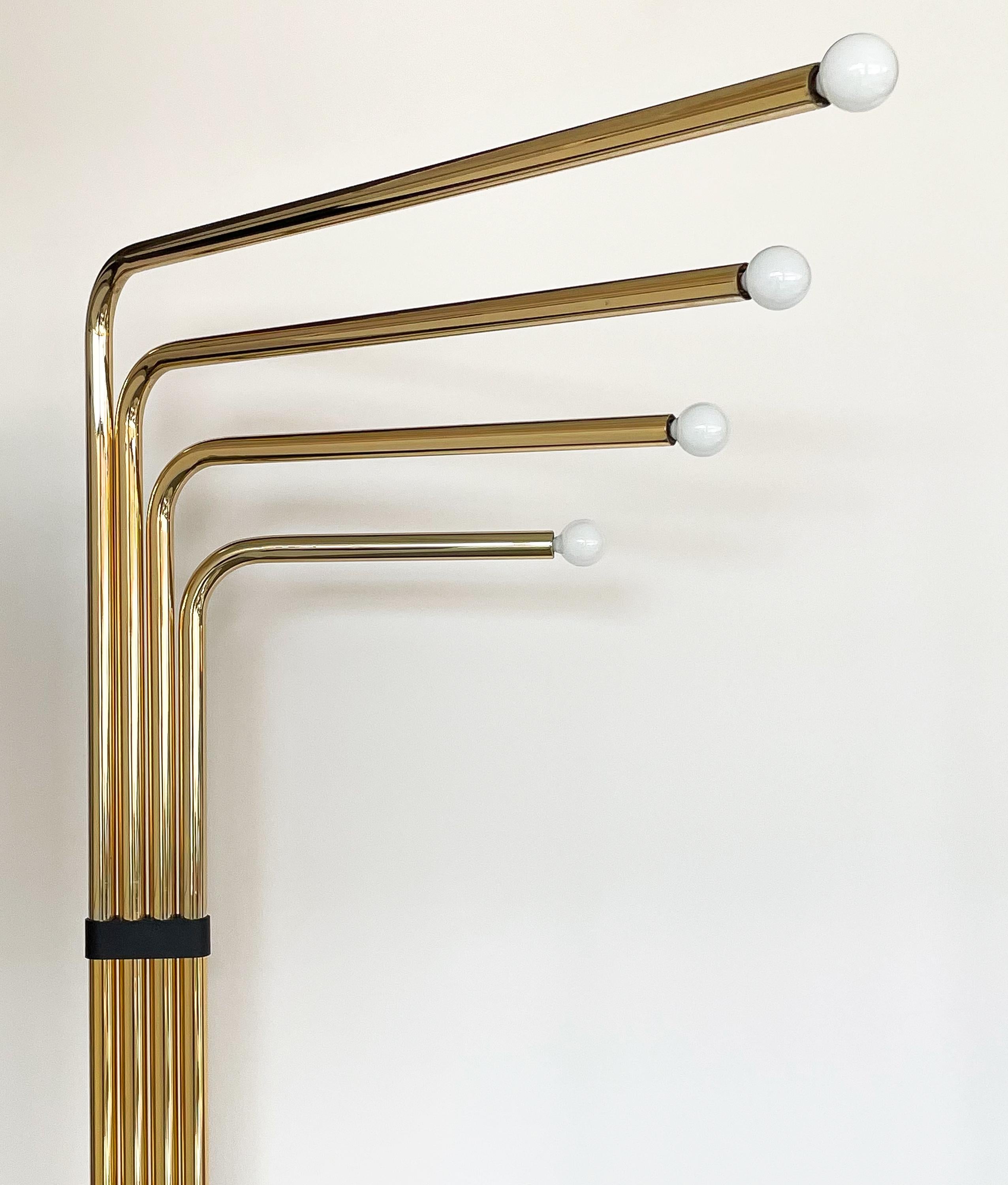 Italian Brass Four-Arm Floor Lamp by Goffredo Reggiani 7