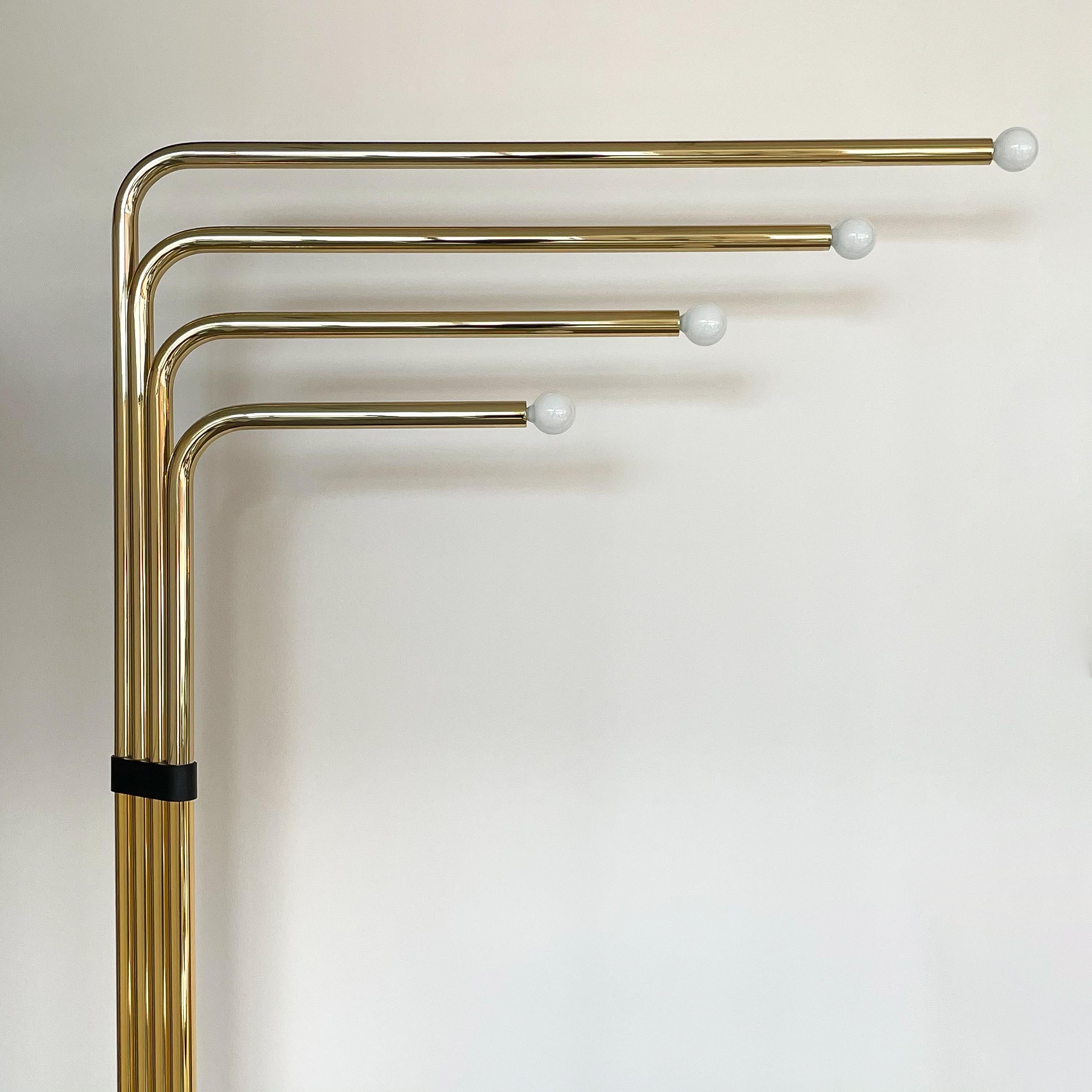Italian Brass Four-Arm Floor Lamp by Goffredo Reggiani 8