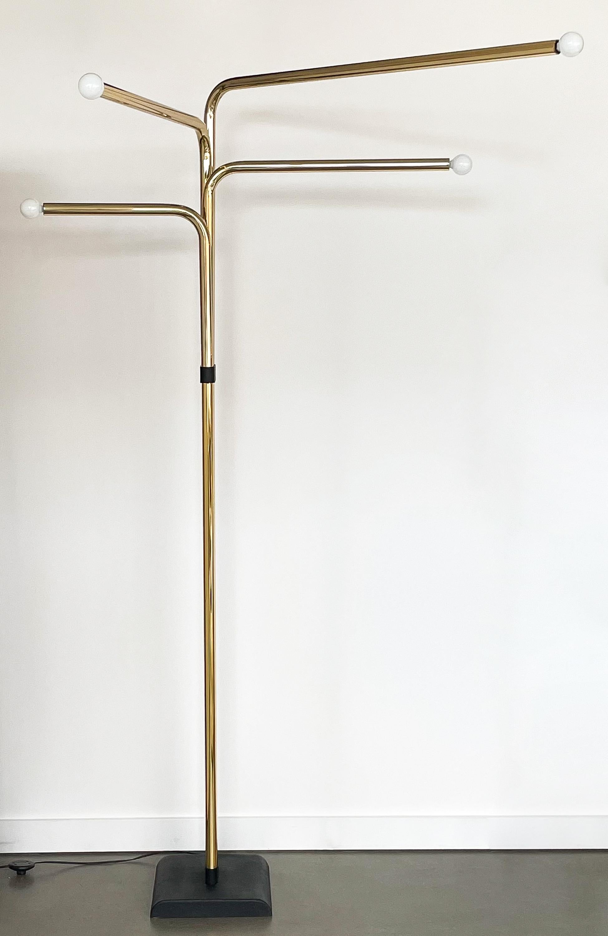 Italian Brass Four-Arm Floor Lamp by Goffredo Reggiani 2