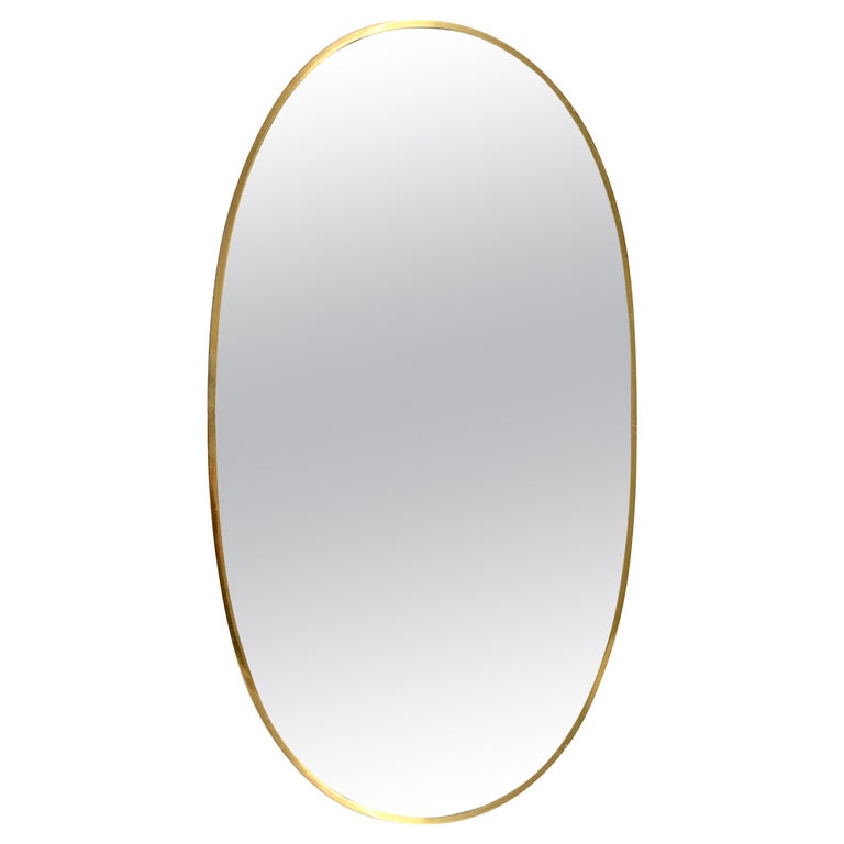 Italian Brass Frame Mirror Circa 1950s Oval Shaped For At Italian Brass Frame Mirror Circa 1950s