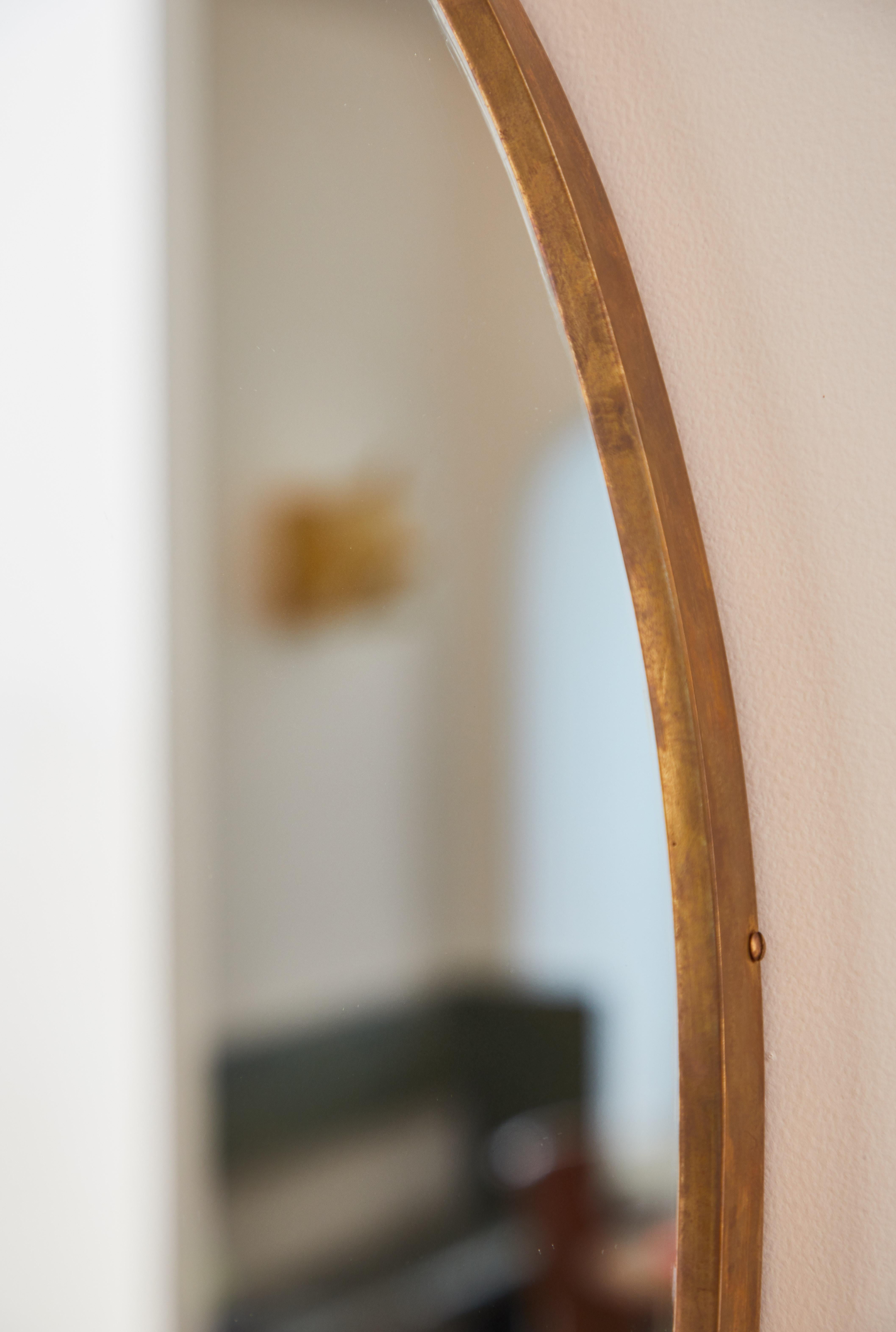 Mid-20th Century Italian Brass Frame Mirror