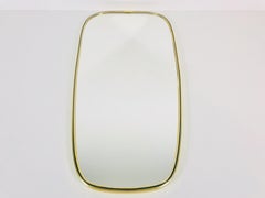 Italian Brass Framed Asymmetrical Wall Mirror, 1960s, Italy