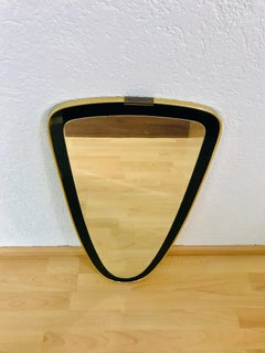 Italian Brass Framed Asymmetrical Wall Mirror, 1960s, Italy