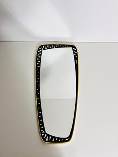 Italian Brass Framed Asymmetrical Wall Mirror, 1960s, Italy