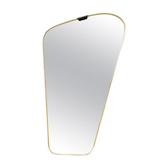 Italian Brass Framed Asymmetrical Wall Mirror, 1960s, Italy