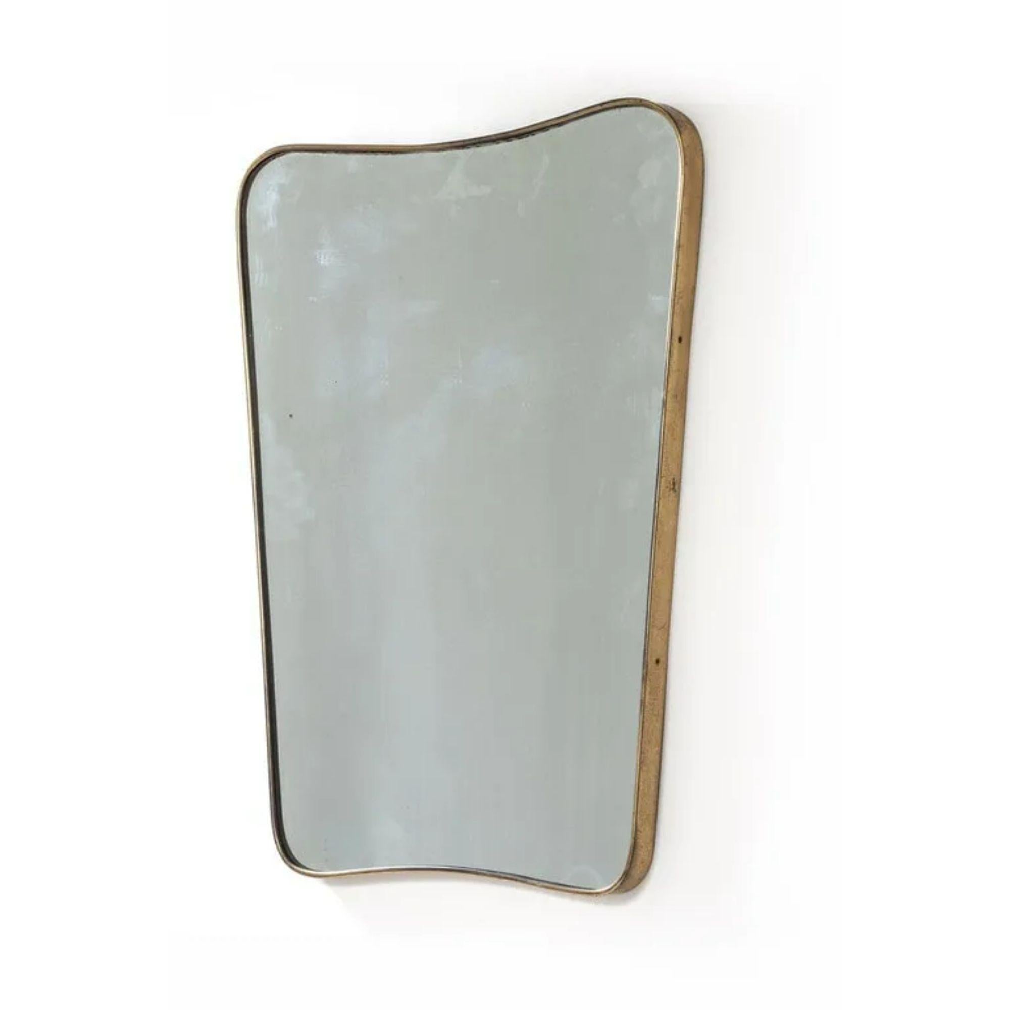 Italian Brass Framed Mirror Designed by Gio Ponti for Fontana Arte, 1950s In Good Condition In London, GB