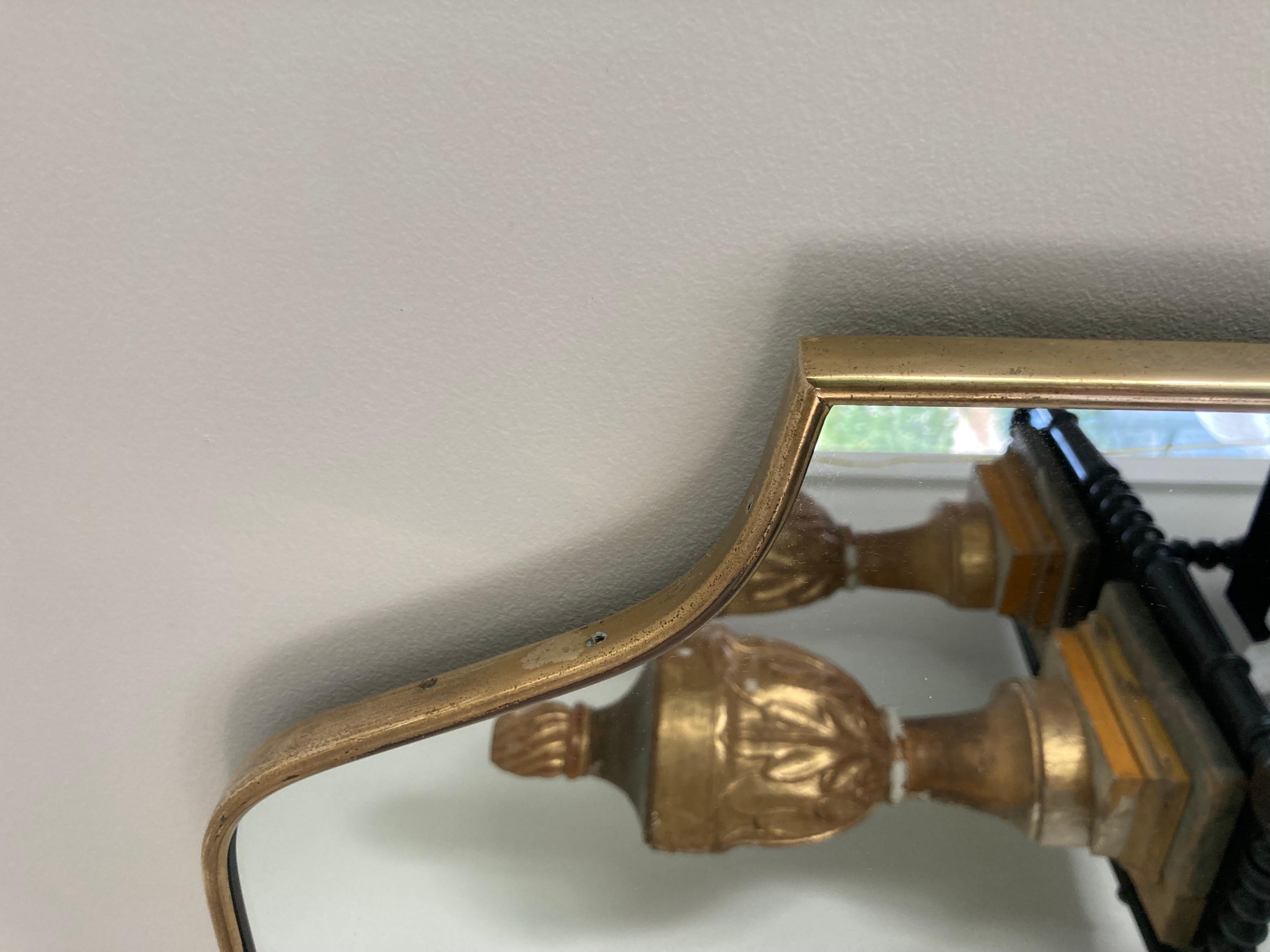 Italian Brass Framed Mirror In Good Condition In East Hampton, NY