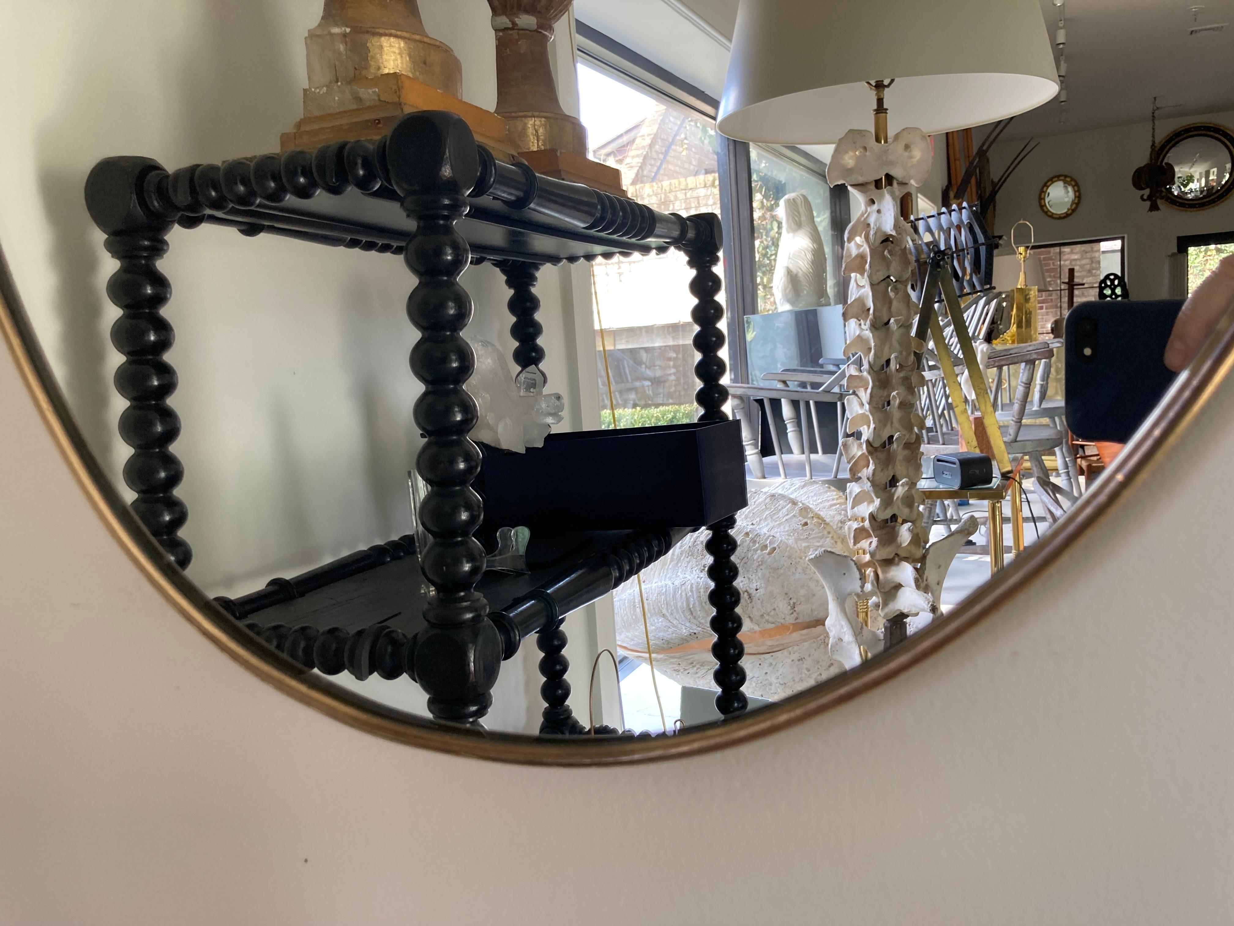 Mid-20th Century Italian Brass Framed Mirror