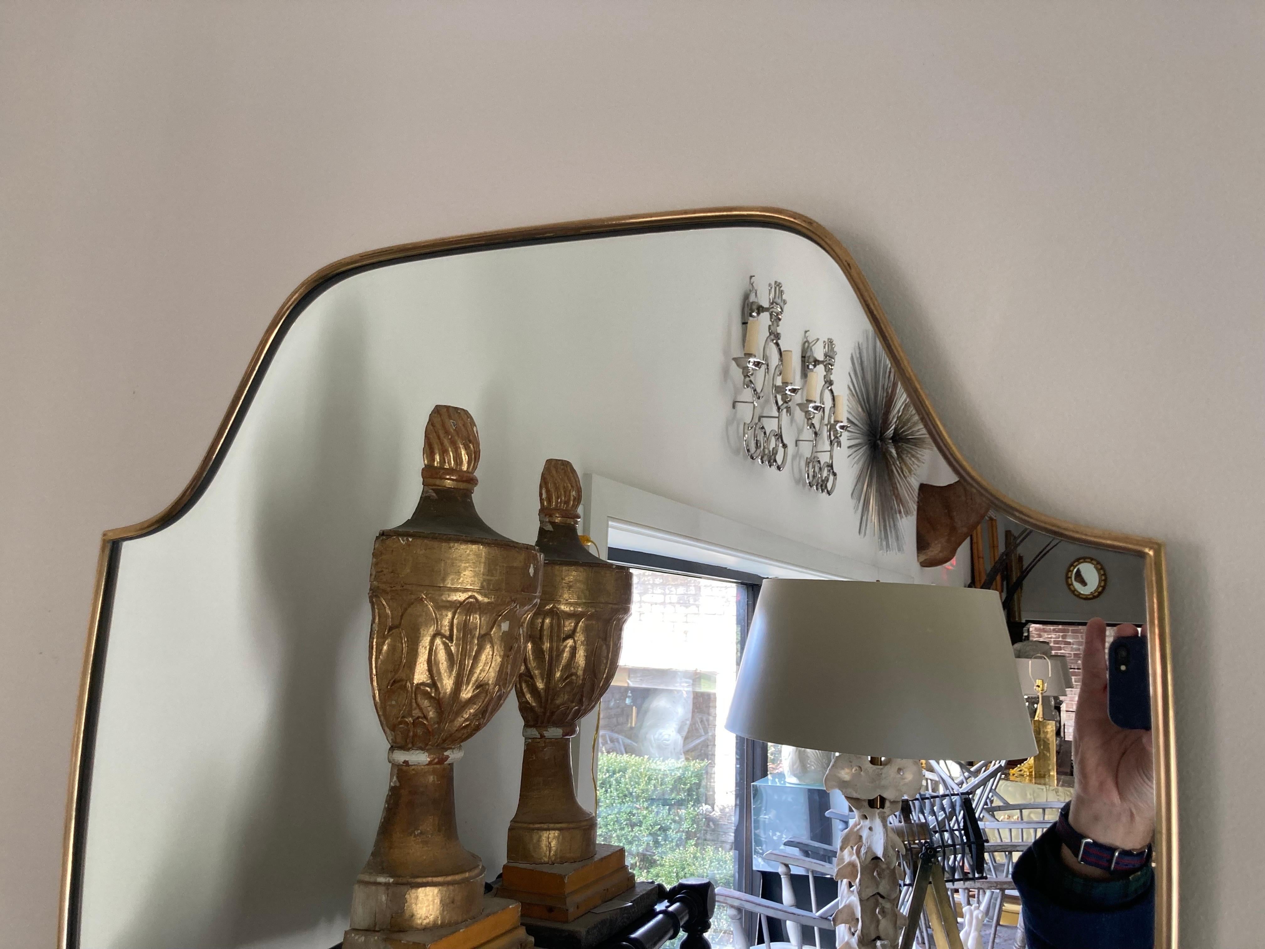 Italian Brass Framed Mirror 1