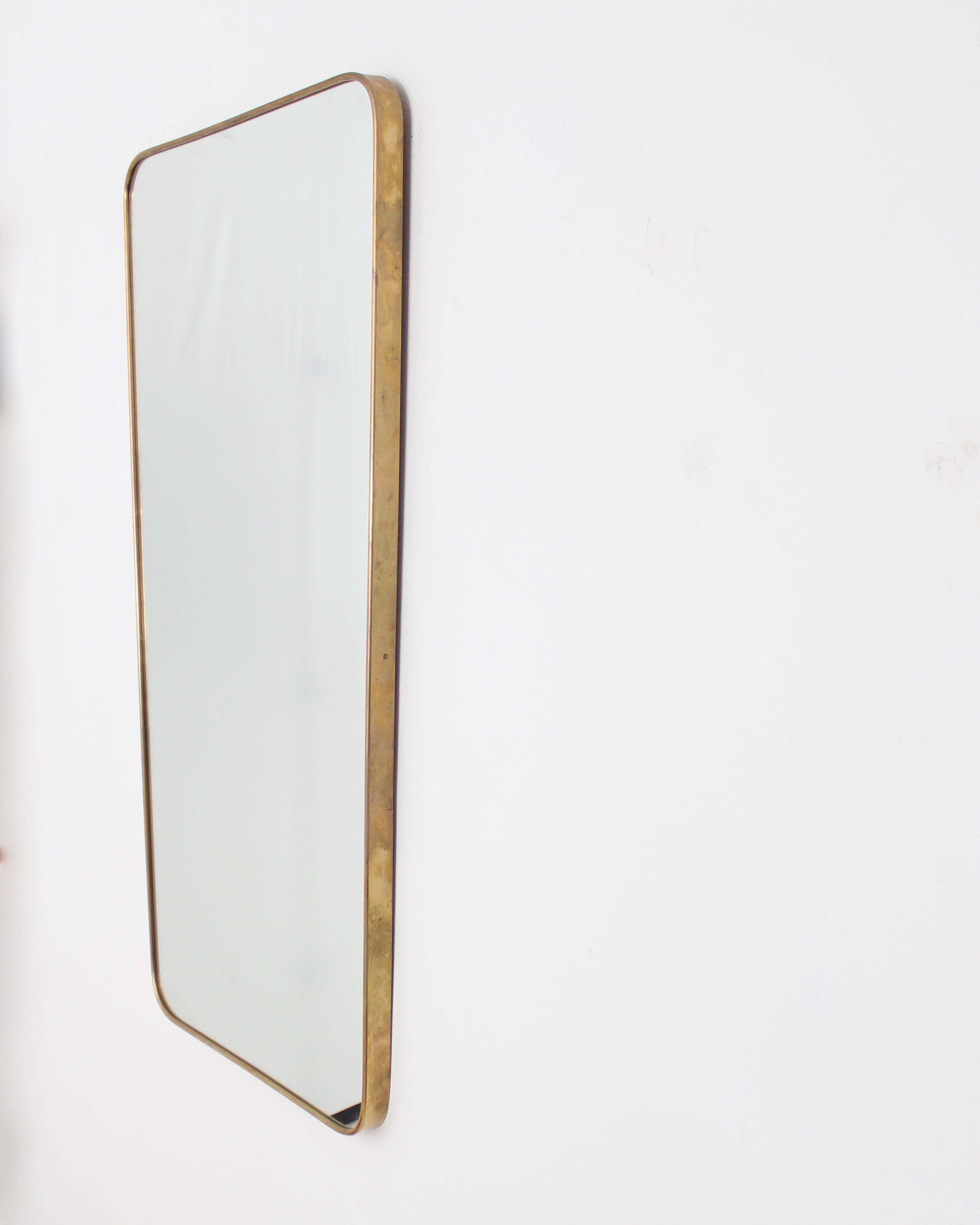 Mid-20th Century Italian Brass Framed Vintage Mirror