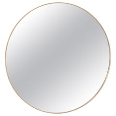 vintage brass framed mirror Italian Brass Framed Vintage Round Mirror with Bevel
