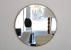 Italian Brass Framed Vintage Wall Mirror With Patina