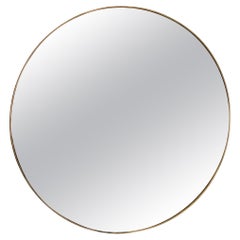 Italian Brass Framed Vintage Wall Mirror With Patina