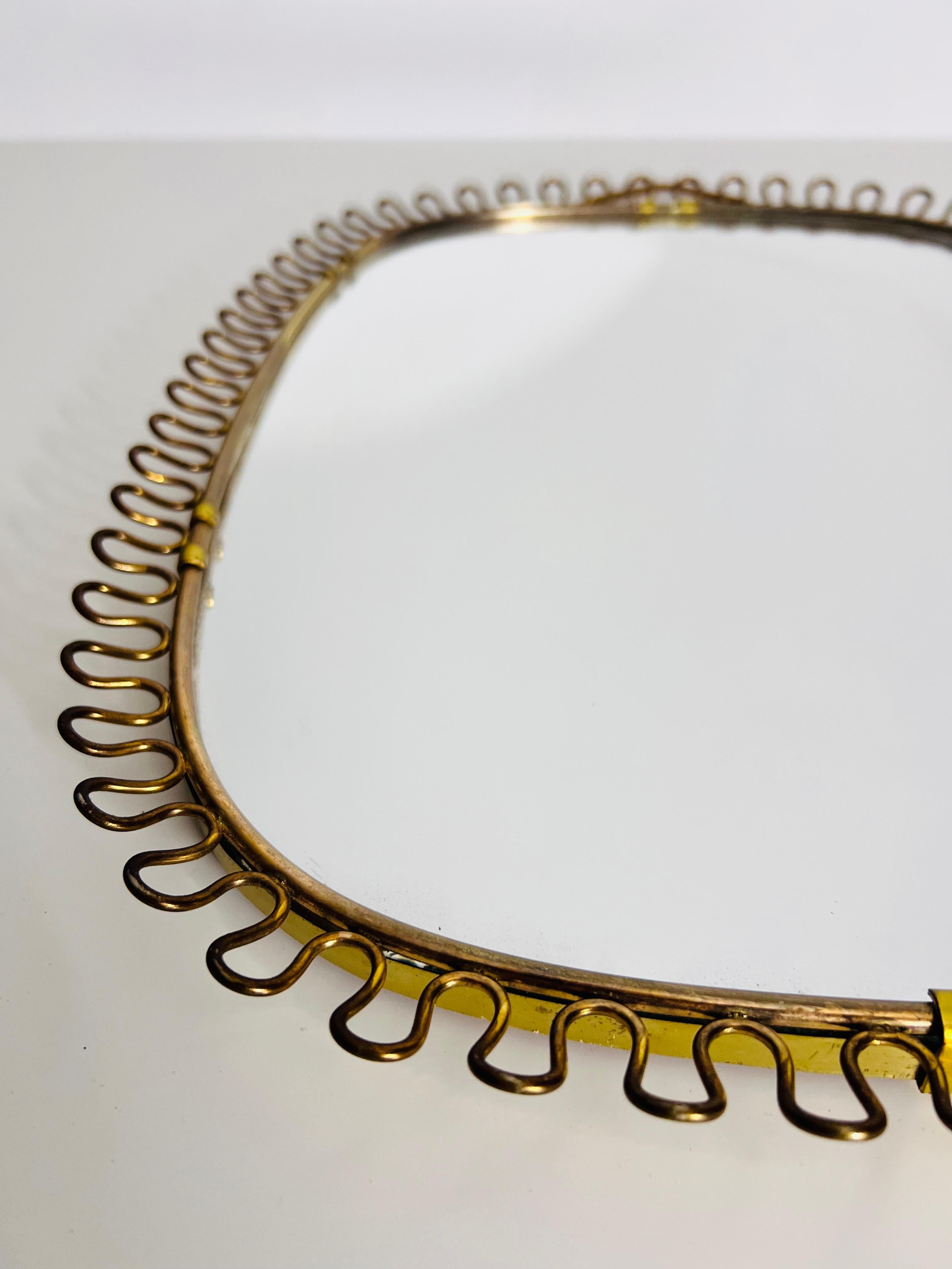 Italian Brass Framed Wall Mirror, 1960s, Italy 5
