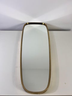 Italian Brass Framed Wall Mirror, 1960s, Italy