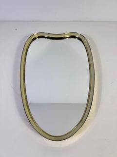 Italian Brass Framed Wall Mirror, 1960s, Italy
