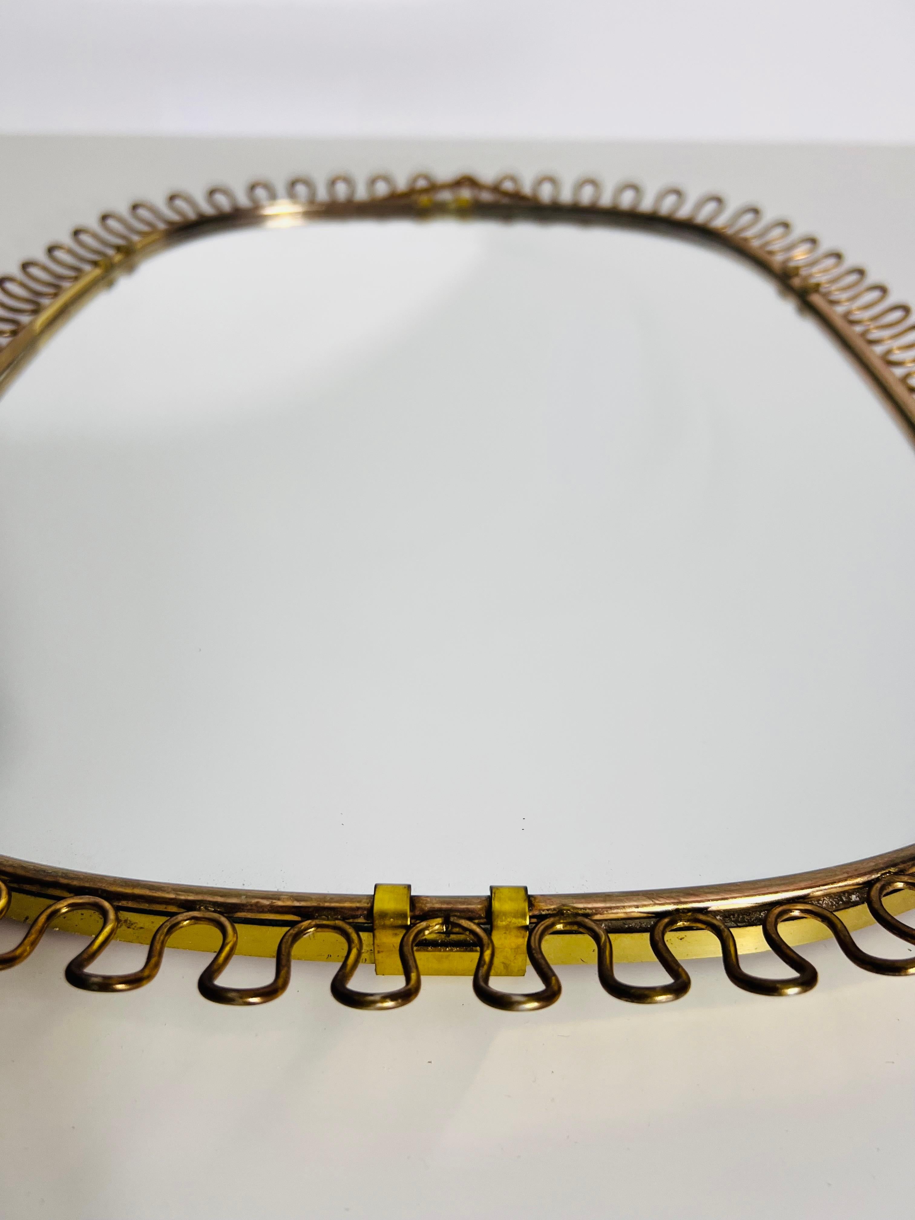 Italian Brass Framed Wall Mirror, 1960s, Italy 4