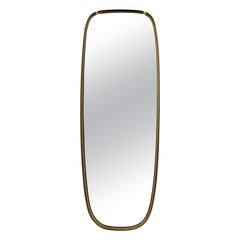 Italian Brass Framed Wall Mirror, 1960s, Italy