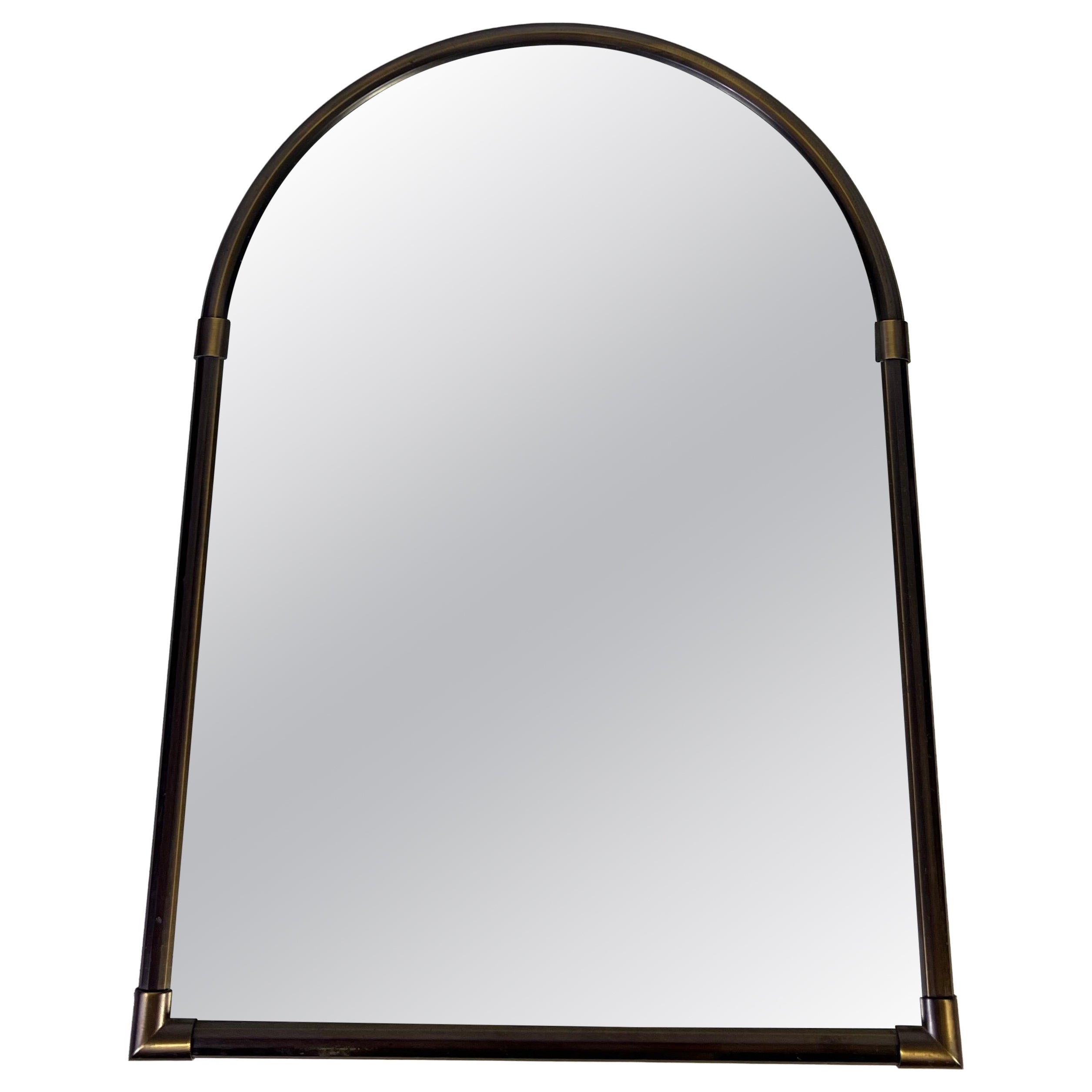 Italian Brass Framed Wall Mirror, 1960s, Italy For Sale