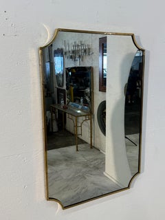 Italienischer Wandspiegel mit Messingrahmen 1970er Jahre