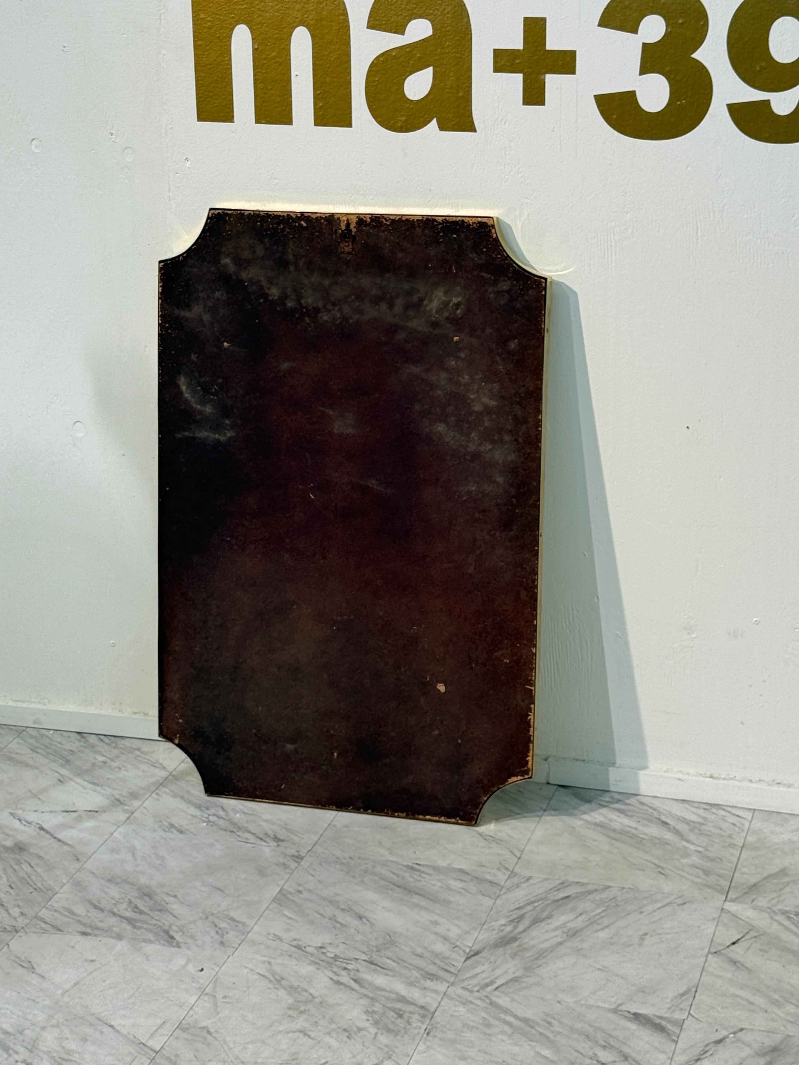 Italian Brass Framed Wall Mirror 1970s For Sale 2