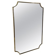Italian Brass Framed Wall Mirror 1970s
