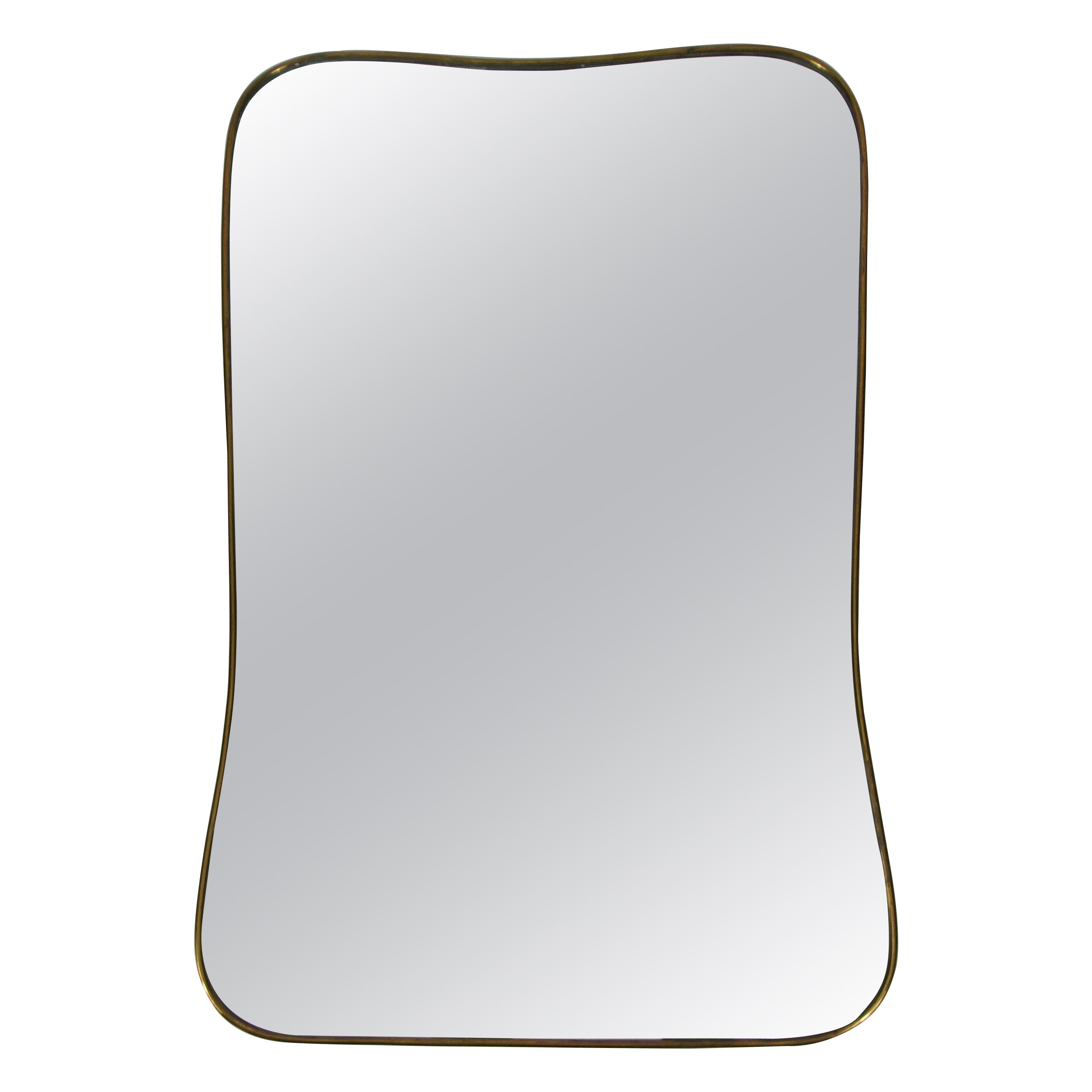 Italian Brass Framed Wall Mirror attr. to Gio Ponti, 1960s, Italy