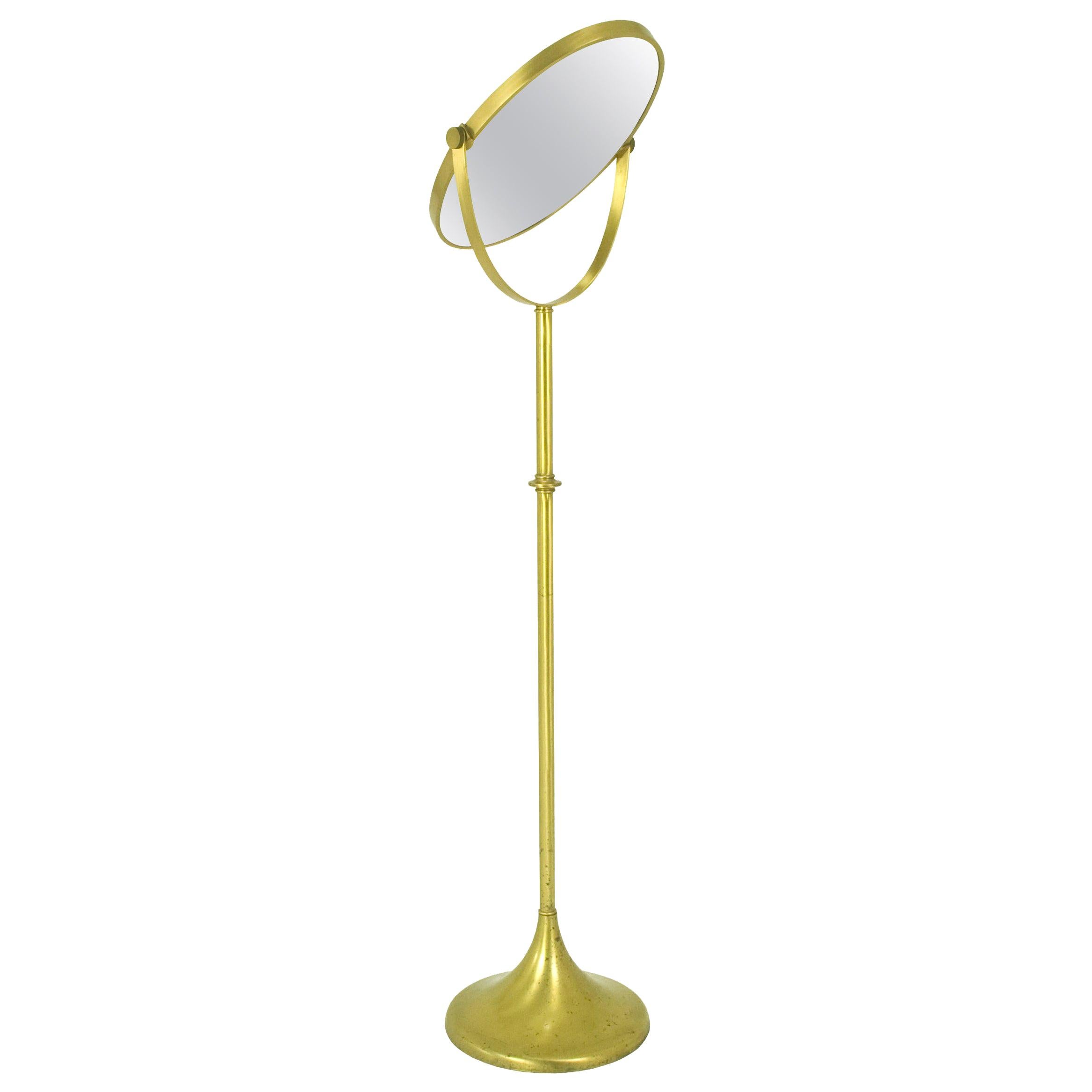 Italian Brass Freestanding andTilting 1960/1970s Floor Mirror For Sale