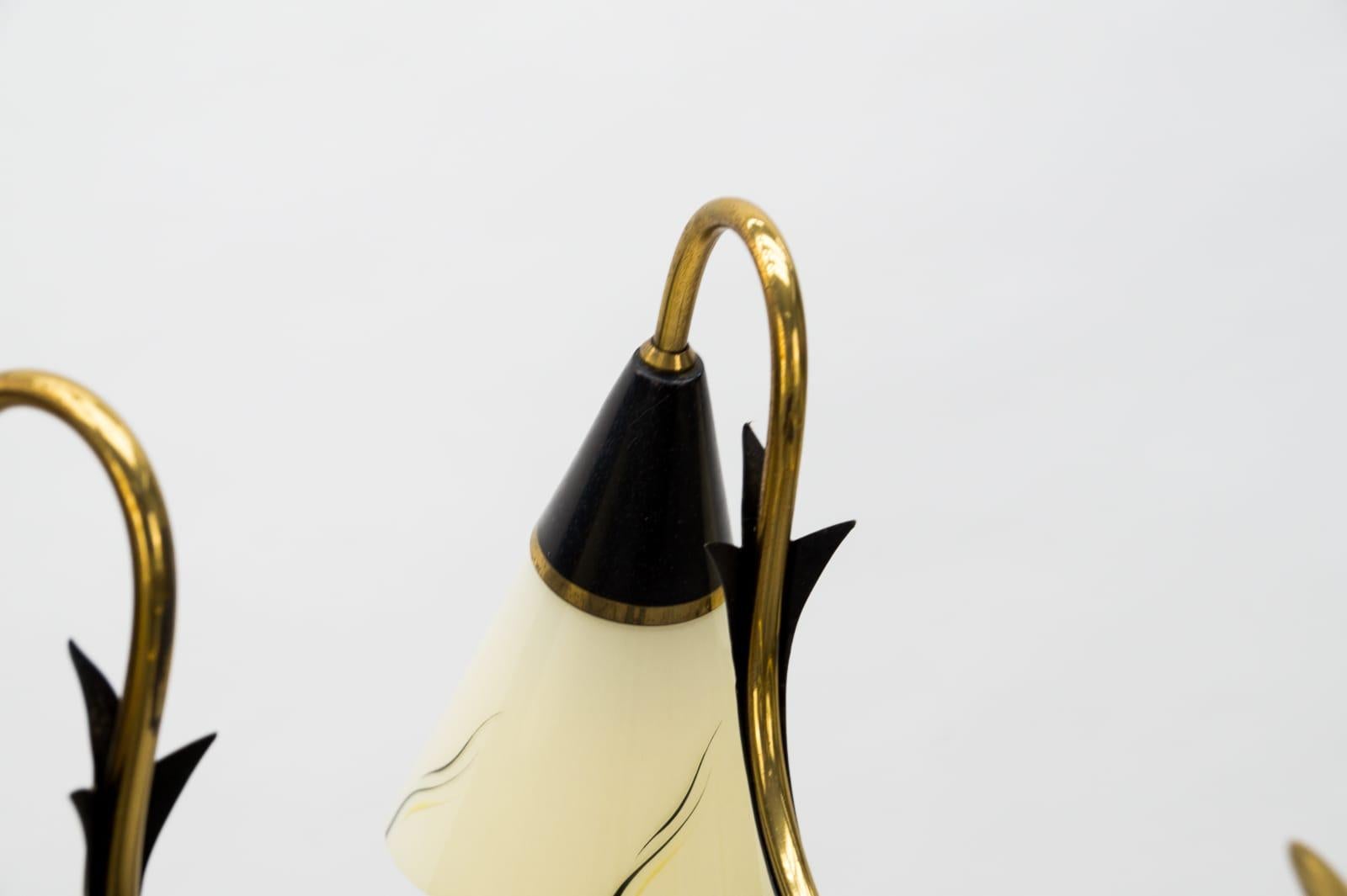 Italian Brass & Glass Sputnik Chandelier with 10 Lights, 1950s For Sale 5