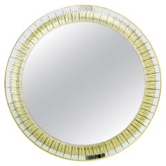 Specchio italiano in ottone dorato di Cristal Arte, anni '60