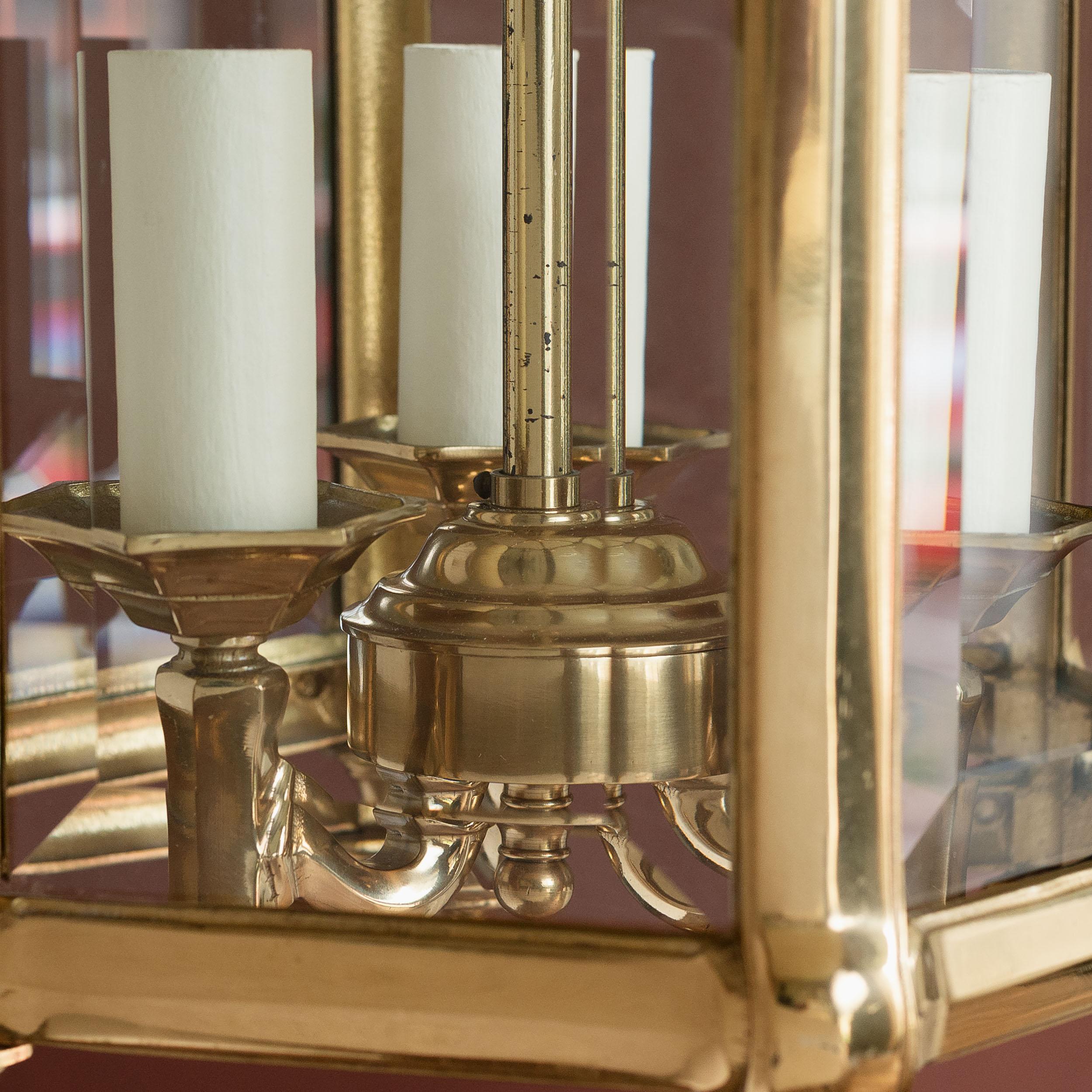 Italienische Flurlaterne aus Messing im Angebot 4