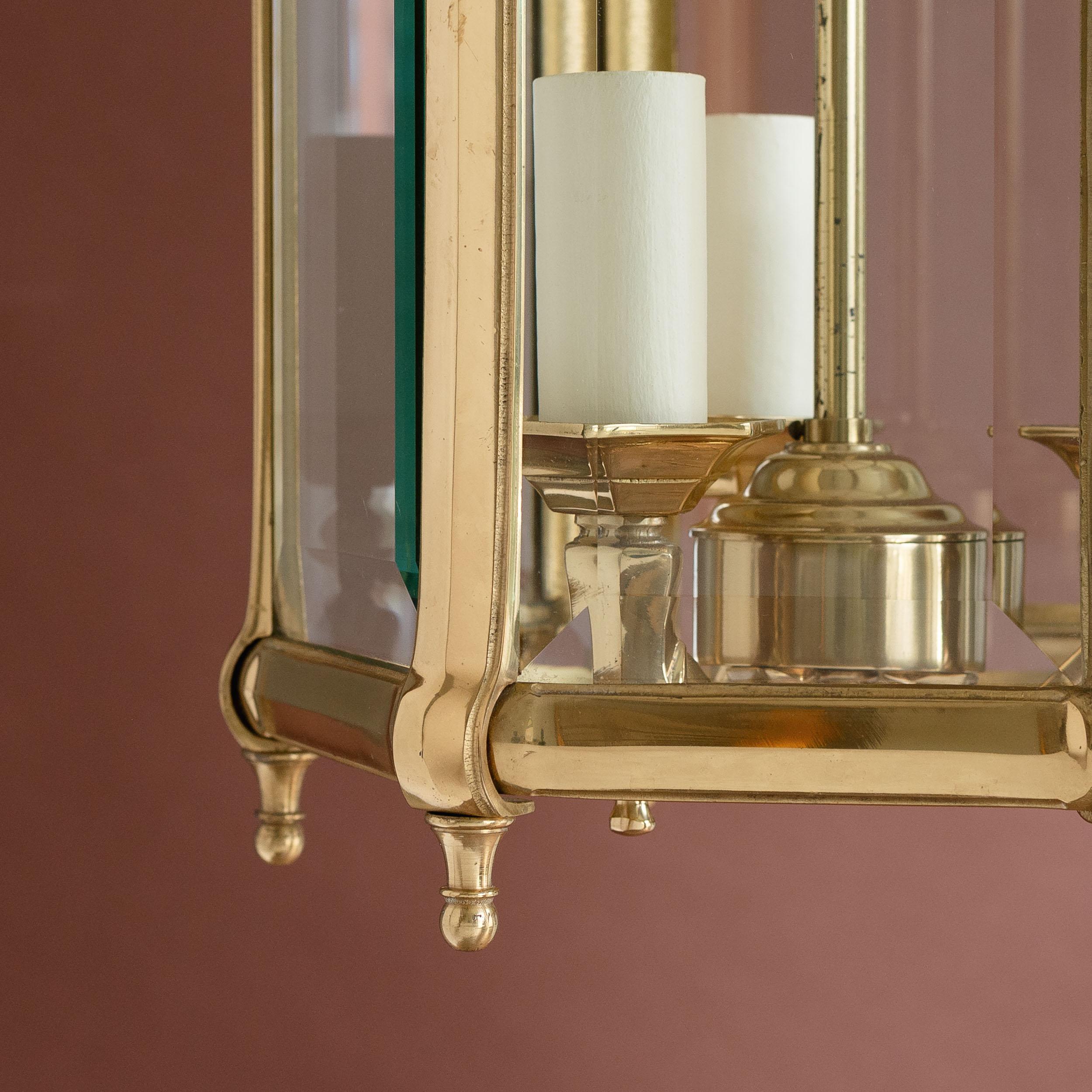 Italienische Flurlaterne aus Messing im Angebot 5