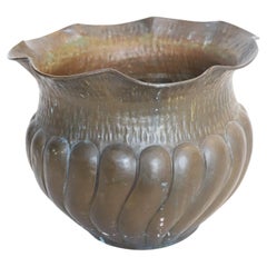 Italian Brass Hammered Planter