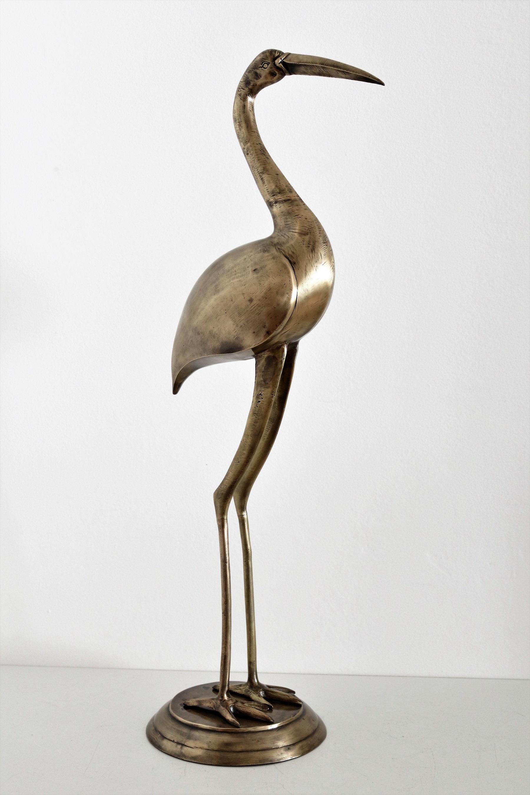 Italian Big Brass Heron or Crane, 1970s For Sale 2