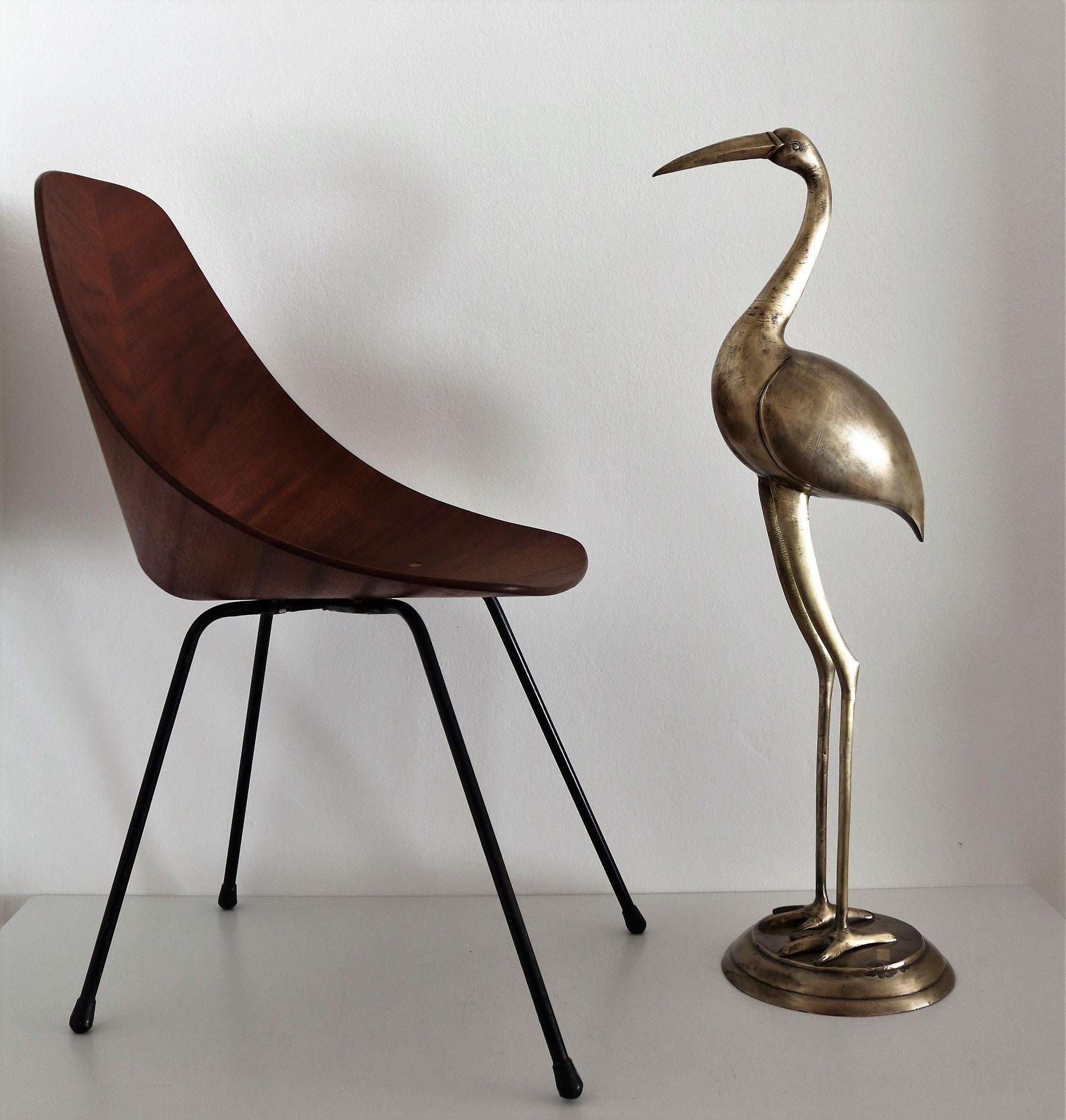 Beautiful big size heron or crane, Made in Italy, circa 1970s.
The sculpture is made of full brass with gorgeous vintage patina, and in excellent vintage condition.
Floor standing - heavy and stabile.

    
   