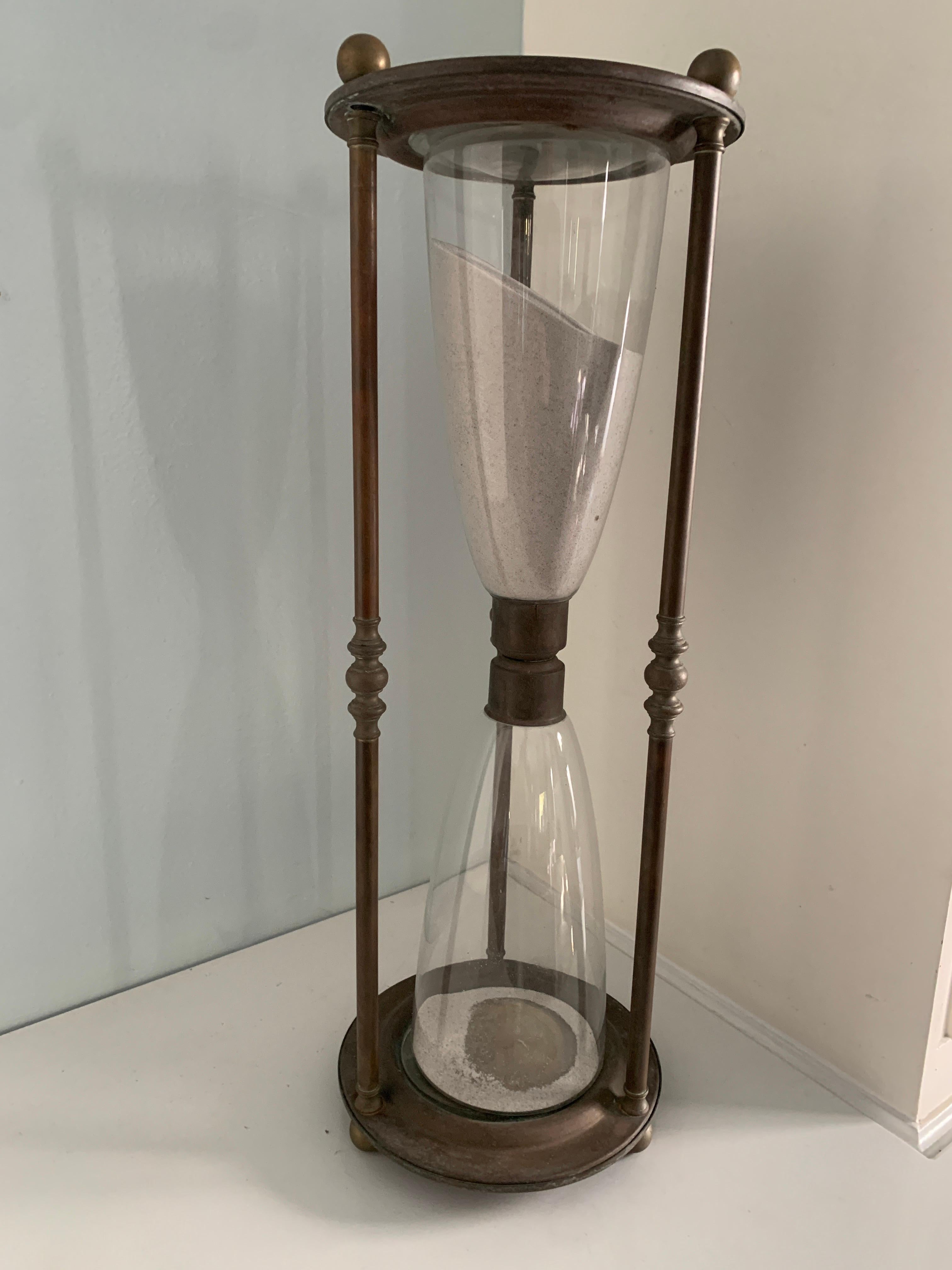 vintage brass hourglass