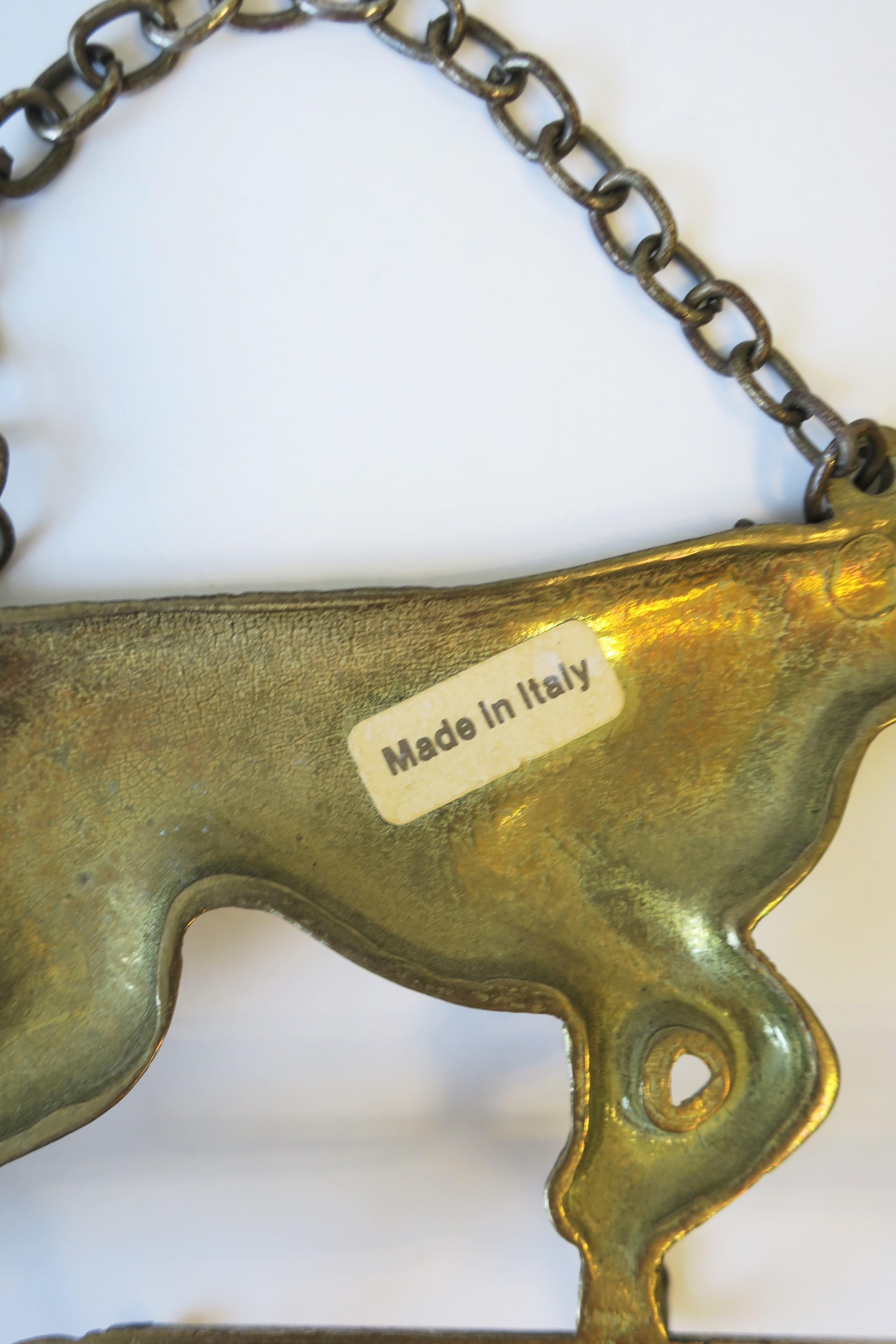 Italian Brass Hunting Dog and Rifle Wall Key Hook Holder 2