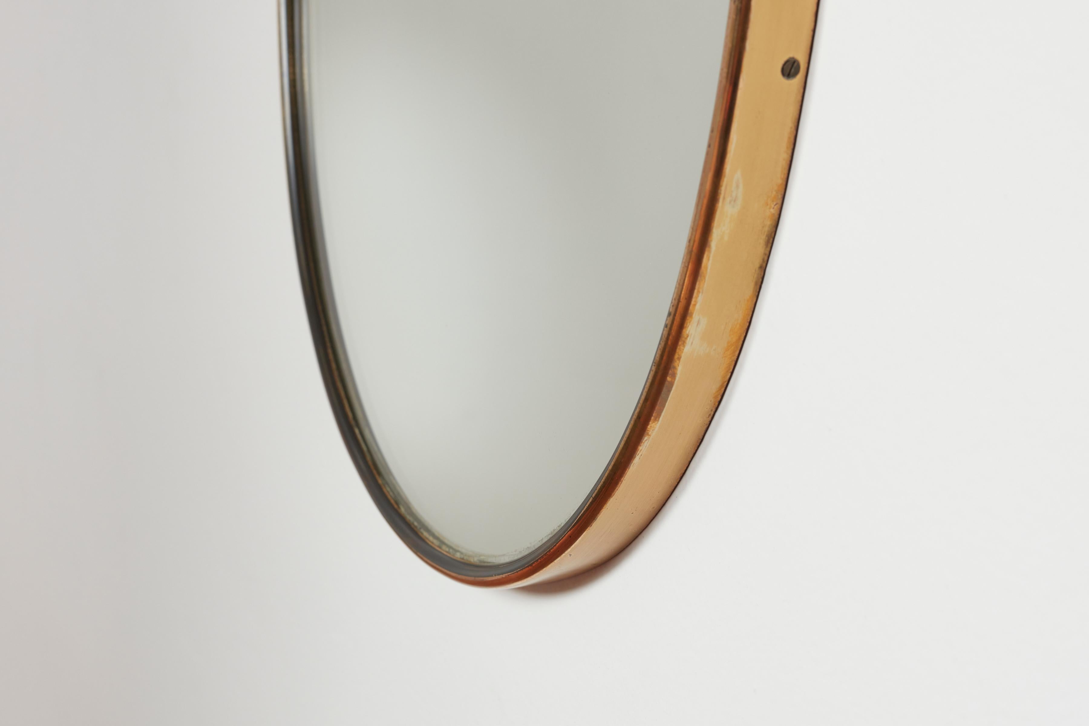 Italian Brass & Leather Mirrors For Sale 7