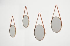 Italian Brass & Leather Mirrors