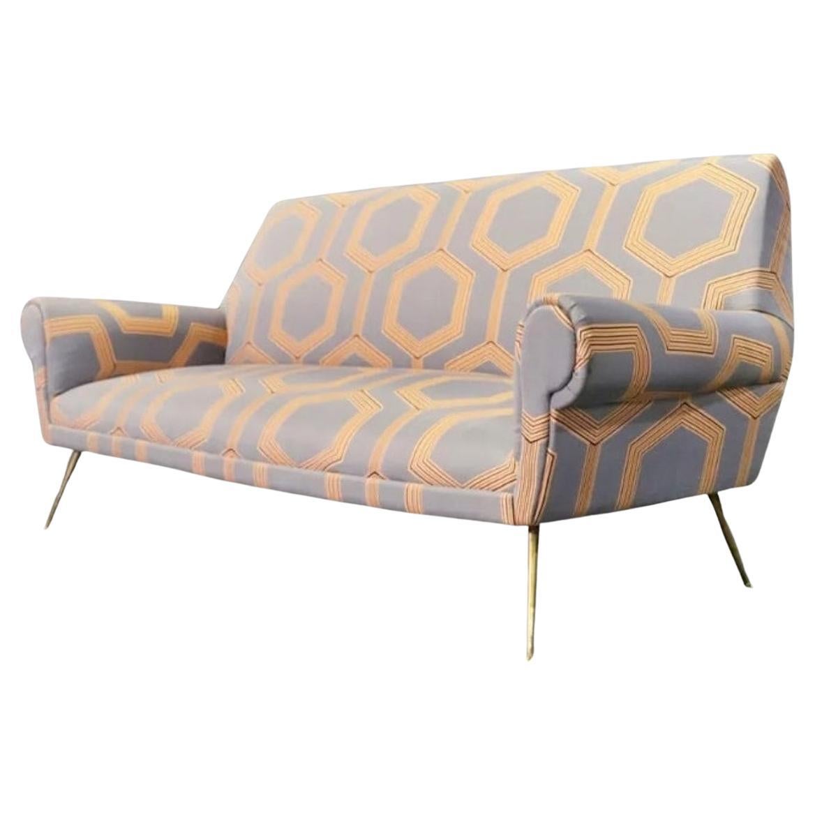 Italian Brass Leg Loveseat