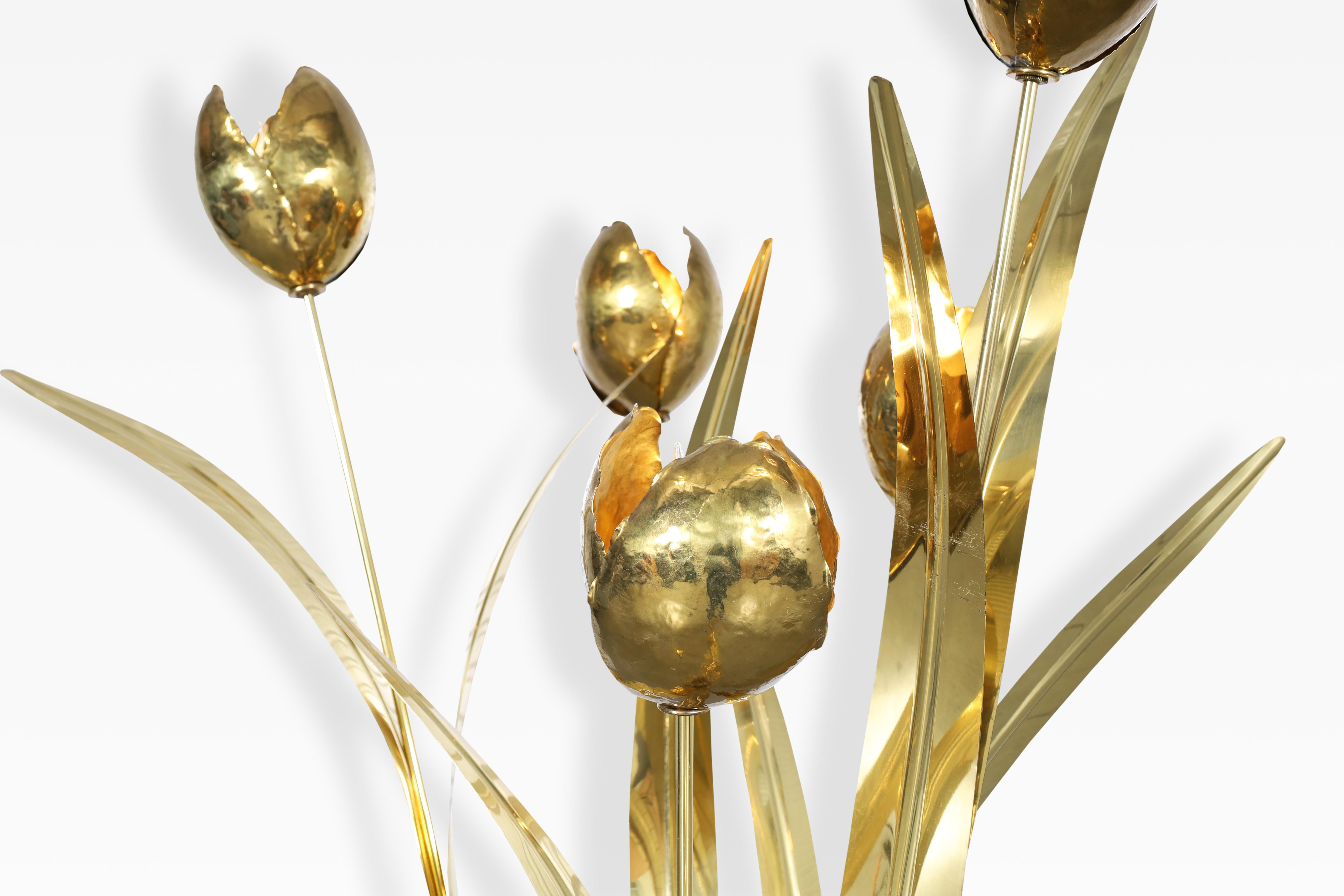 Sculpture de lampadaire grandeur nature en laiton italien en vente 4