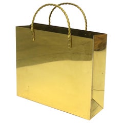 Italian Brass Magazine Holder after Willy Rizzo