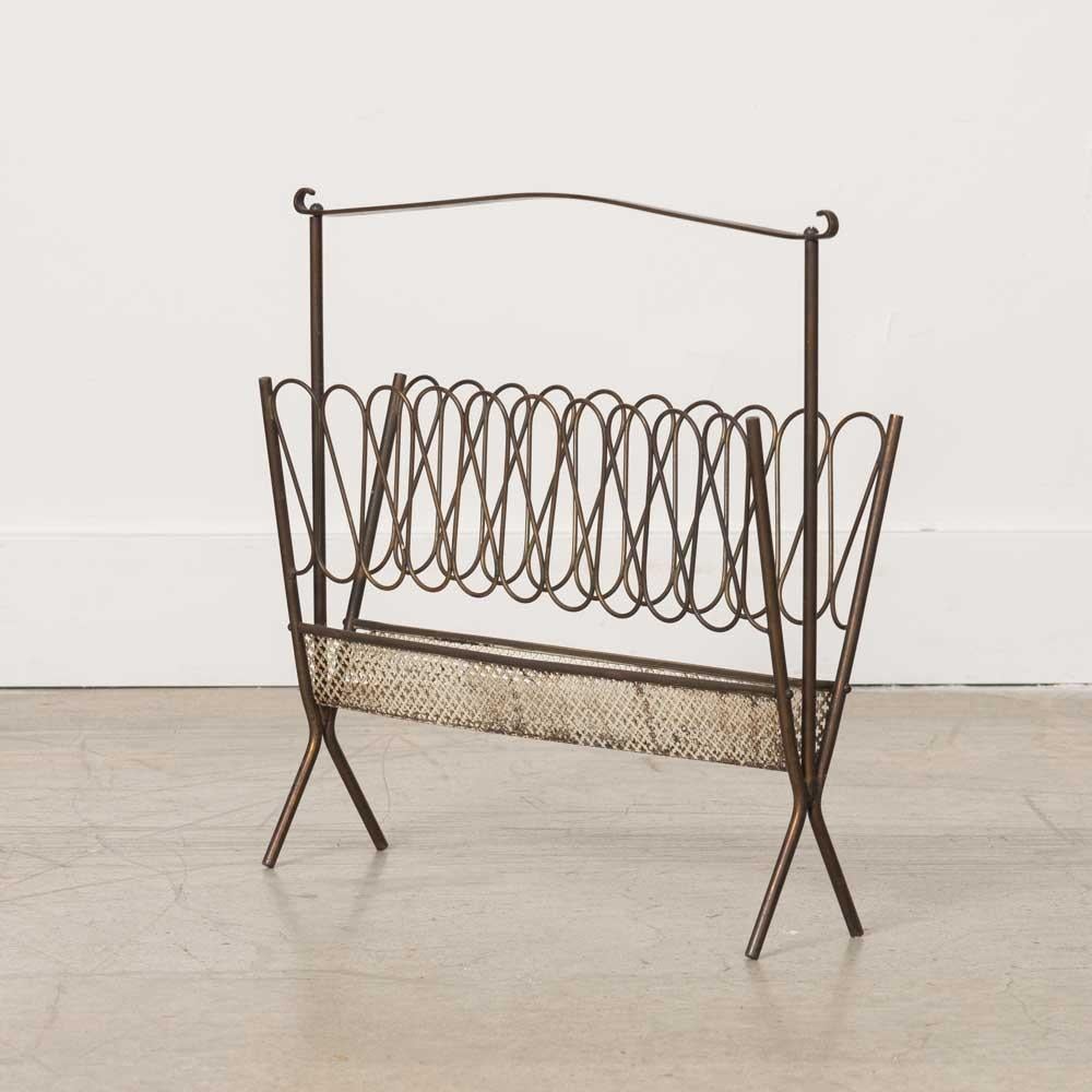 Italian Brass Magazine Rack For Sale 1