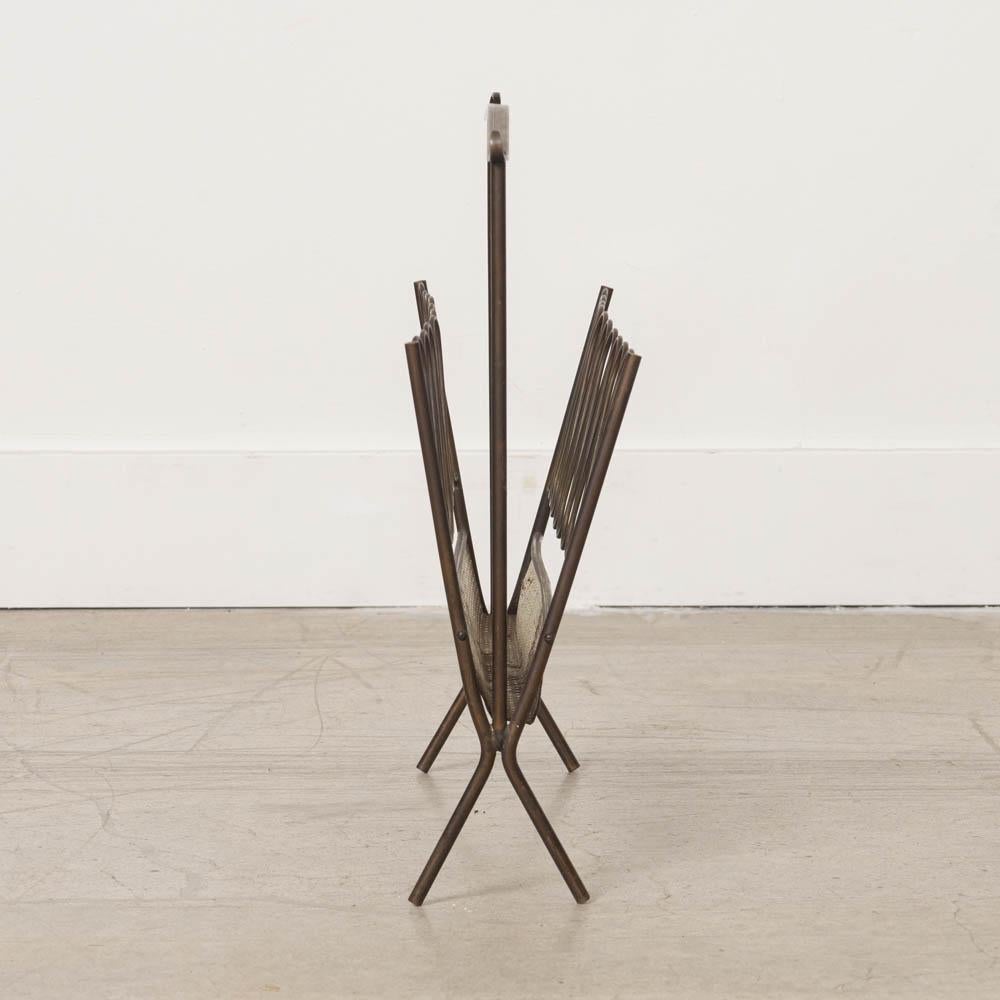 Italian Brass Magazine Rack For Sale 4