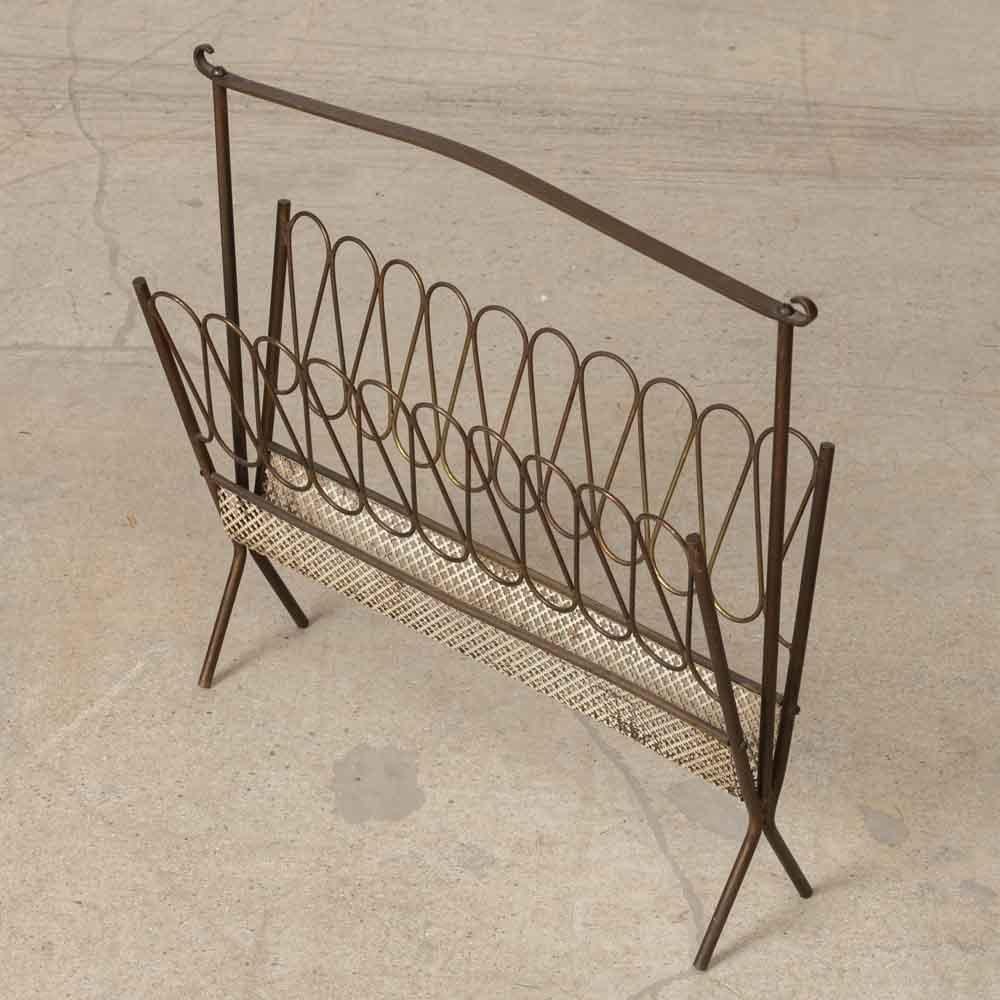 Italian Brass Magazine Rack For Sale 5